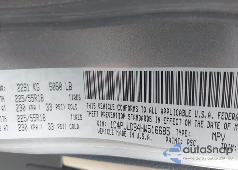 2017 Jeep Cherokee Limited Fwd из США, поврежденный, VIN 1C4PJLDB4HW516685